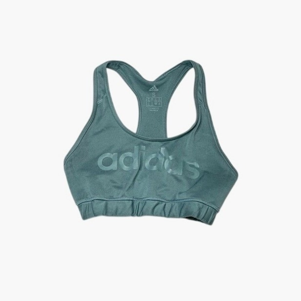 Adidas Sportswear Green Climalite Logo Sports Bra SMALL Gym Workout Lounging